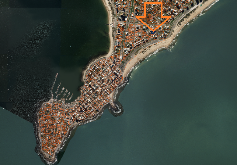 foto aérea ubicación en península